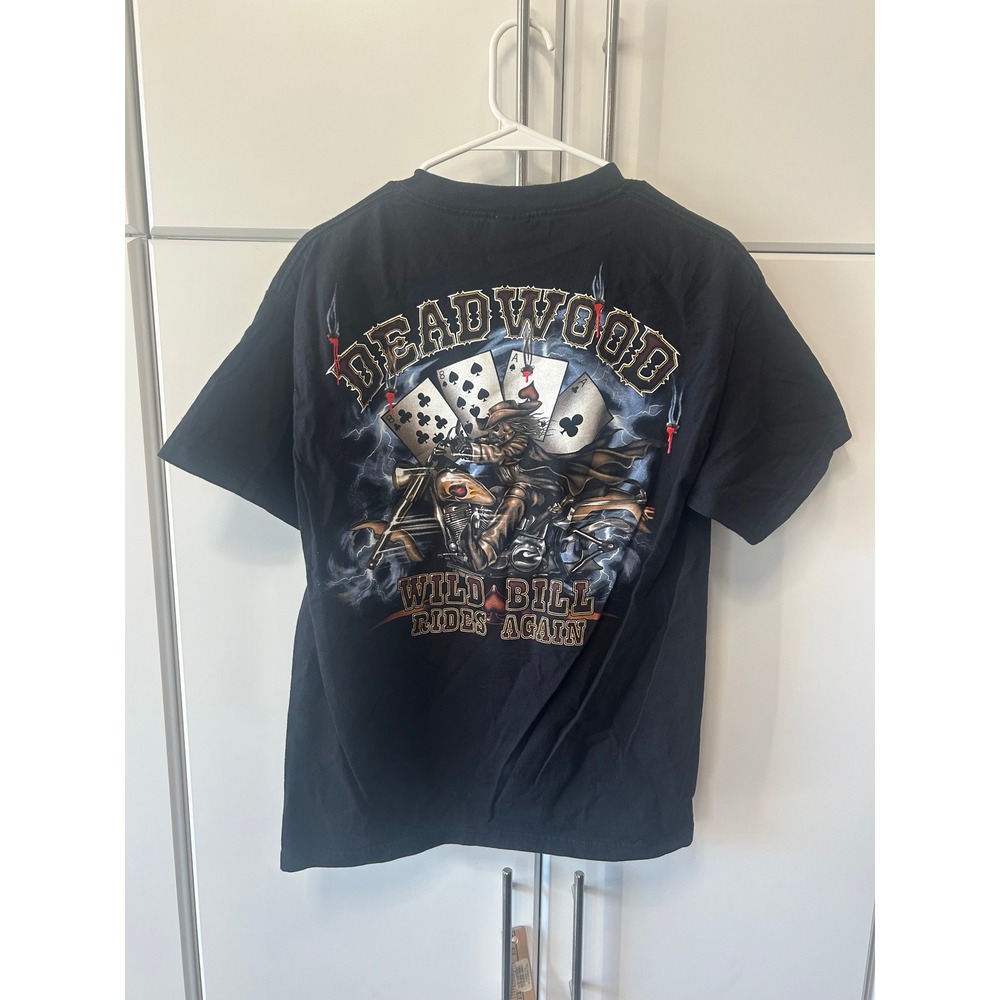 Vintage Deadwood South Dakota Graphic T Shirt Delta Pro Weight Black Mens Medium - Picture 11 of 16